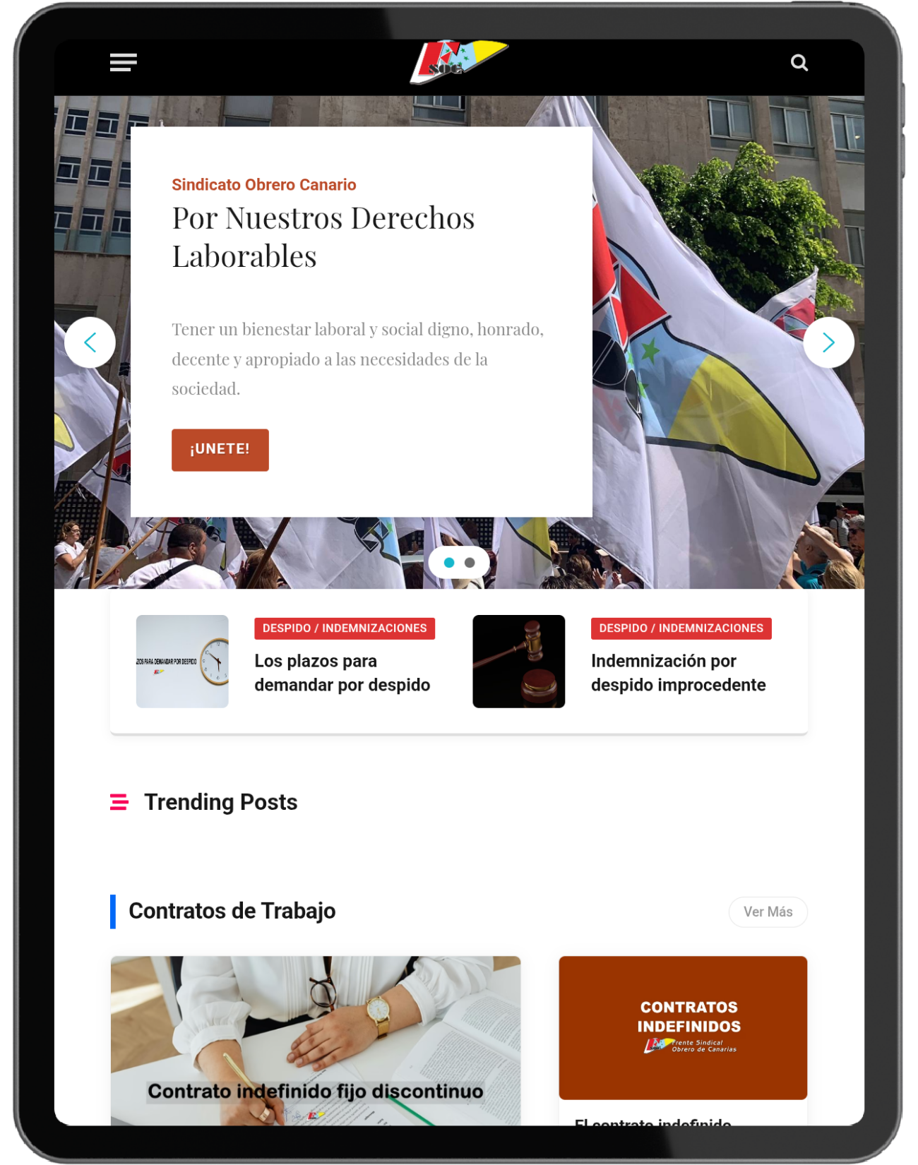 portada Tablet de Sindicato Obrero Canario Lanzarote